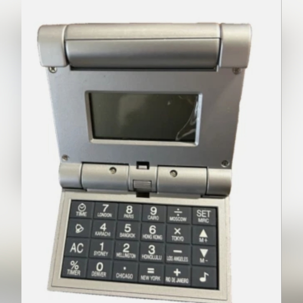 Brookstone Silver Digital World Clock